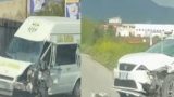 Incidente pullman scuola calcio contro seat ibiza: ecco le foto